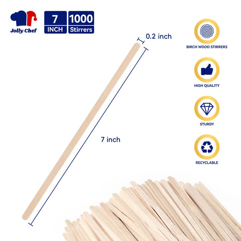 JOLLY CHEF birch wood stir sticks ideal for hot or cold beverages