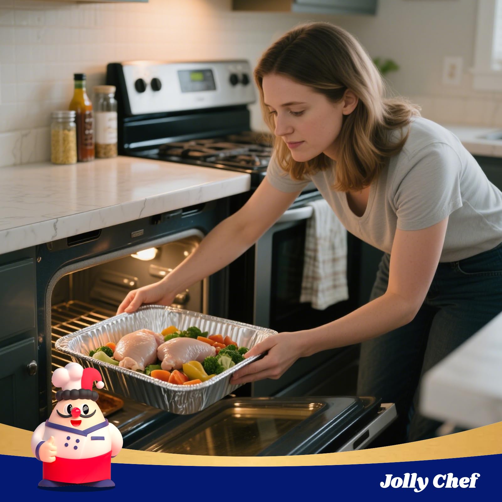 JOLLY CHEF catering pack prepared for large gatherings and parties.