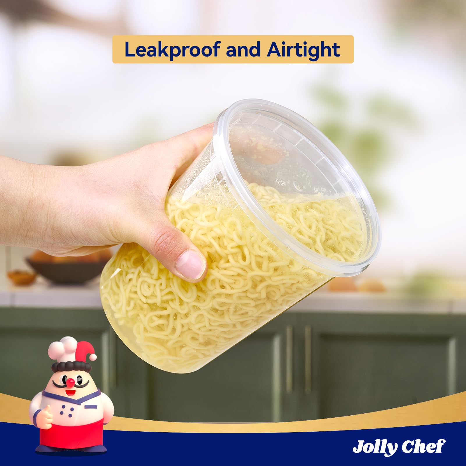 JOLLY CHEF 32oz deli container offers bulk storage for soups and meals