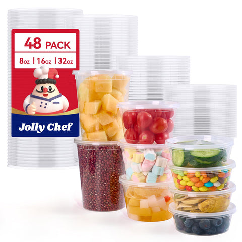 JOLLY CHEF 8oz deli container with clear lid for portion control and freshness
