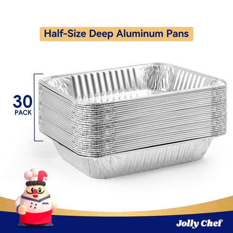 JOLLY CHEF foil pans stacked and ready for quick catering setup.