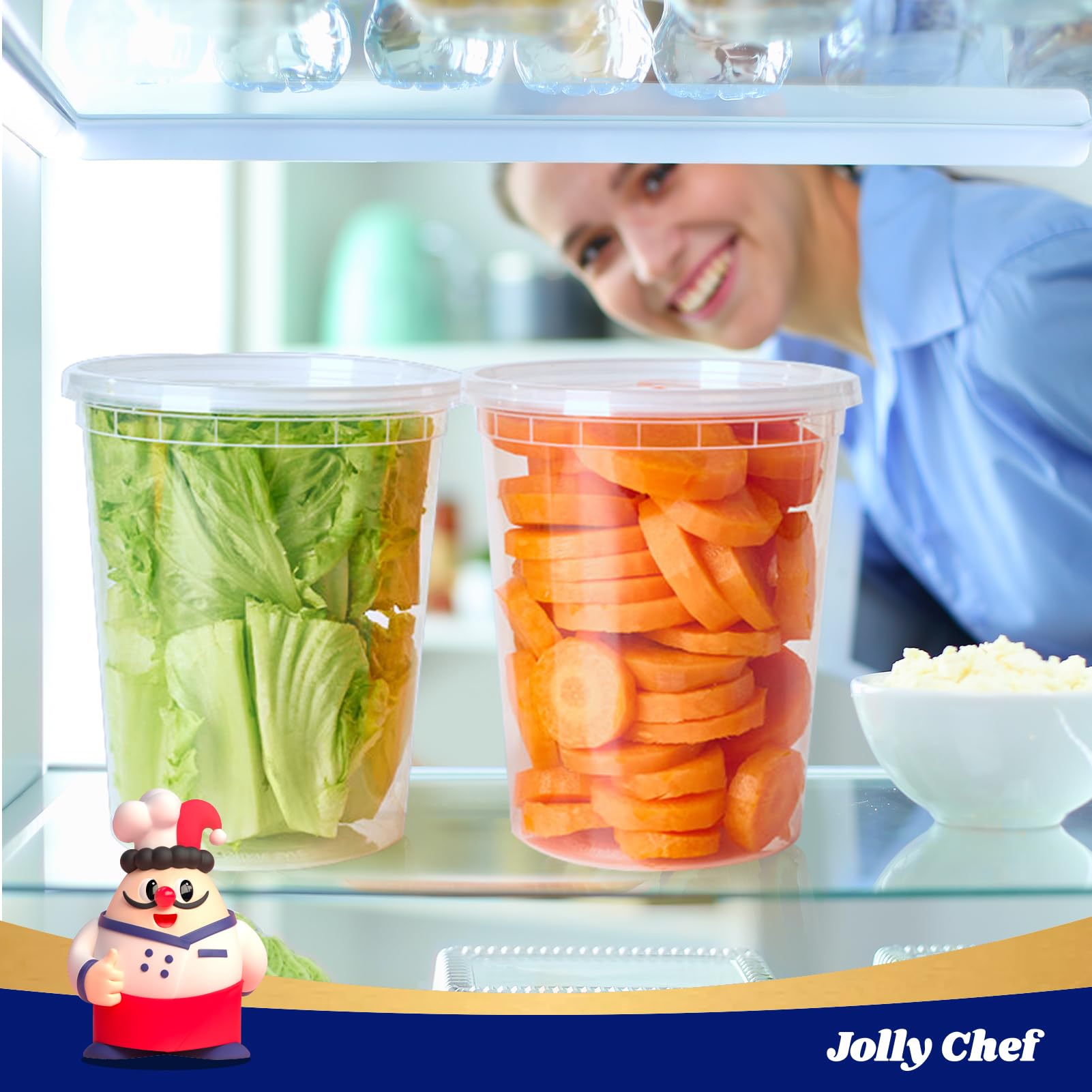 JOLLY CHEF microwave-safe container for reheating meals conveniently.