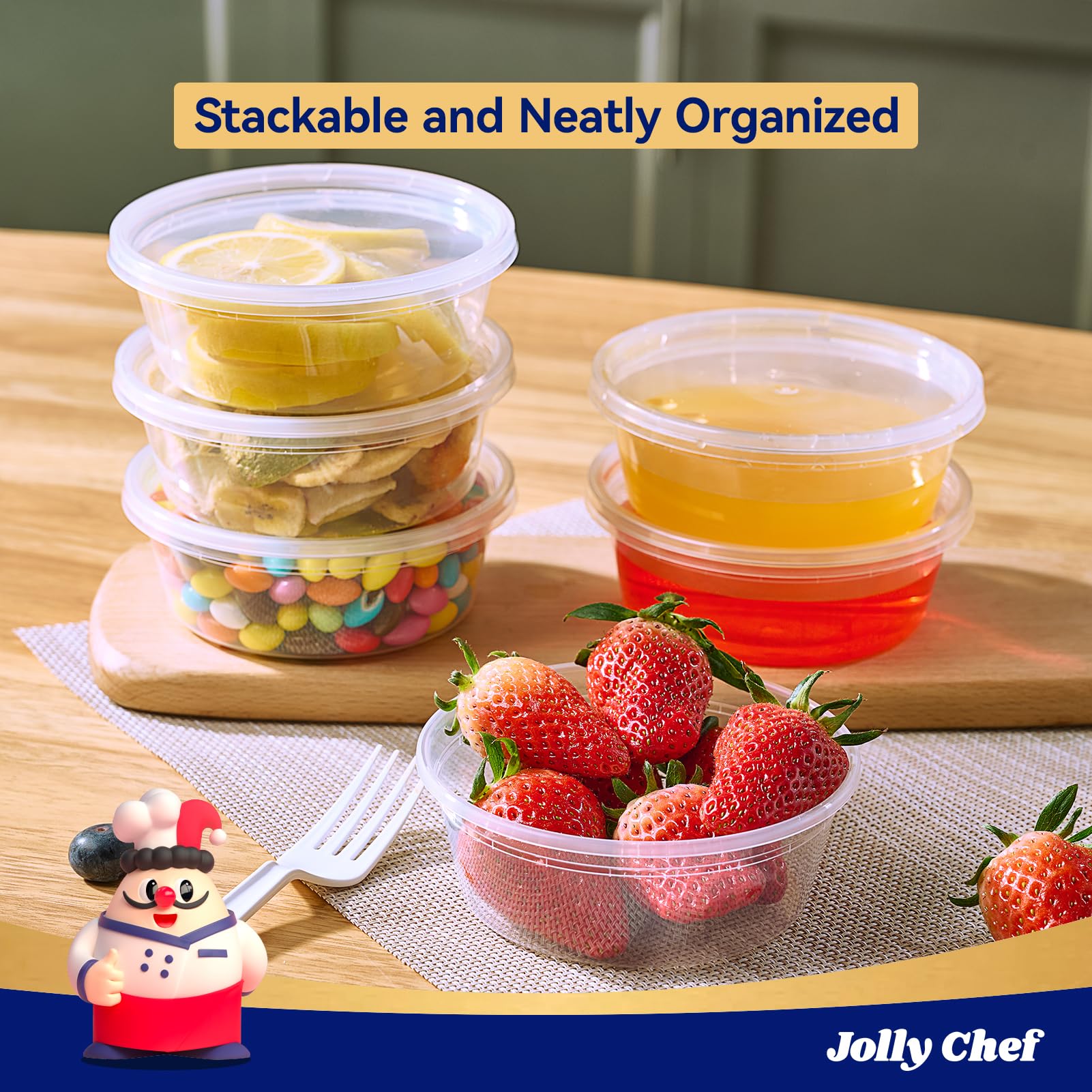 JOLLY CHEF microwave-safe deli containers heat leftovers safely.