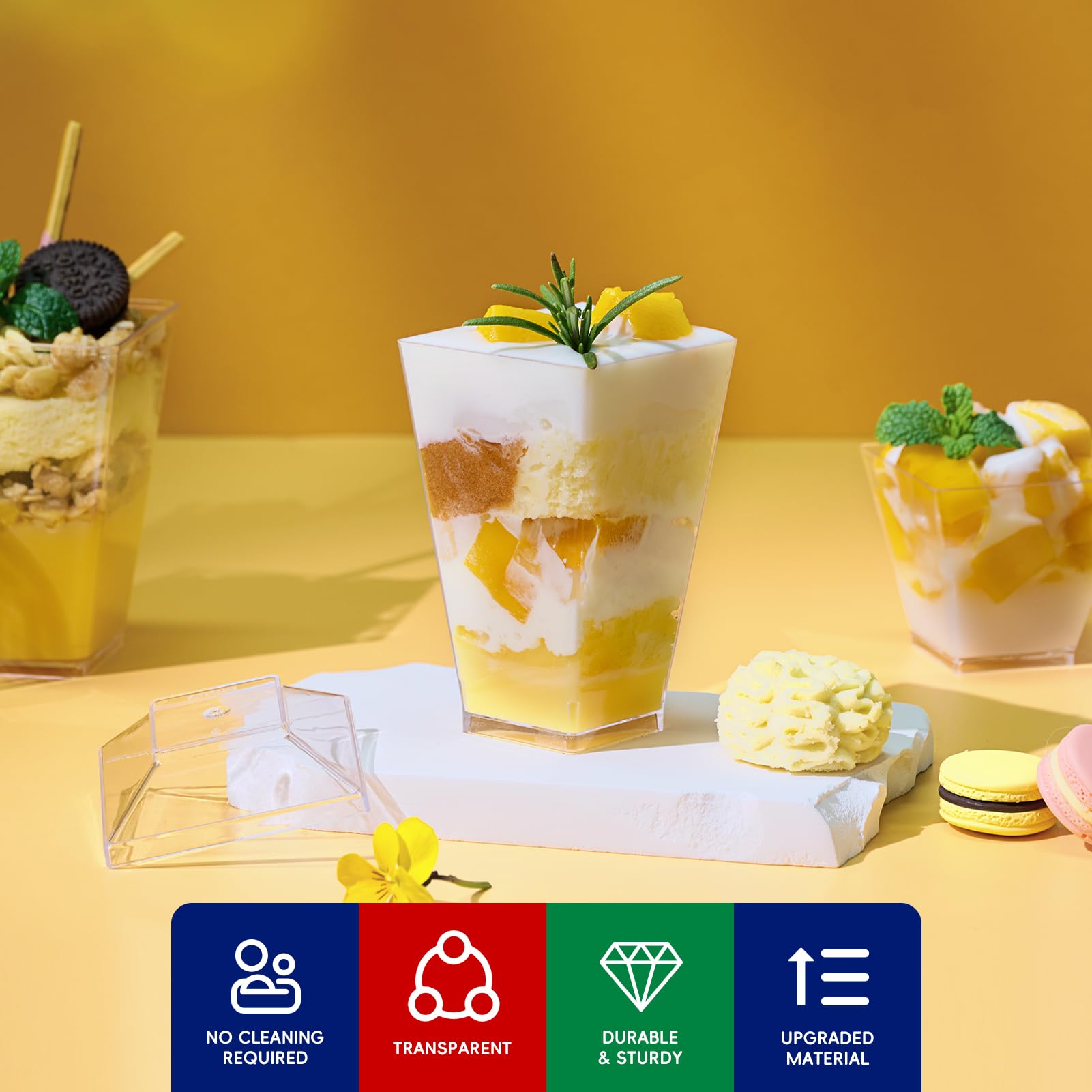 JOLLY CHEF stackable clear dessert cups save space for events