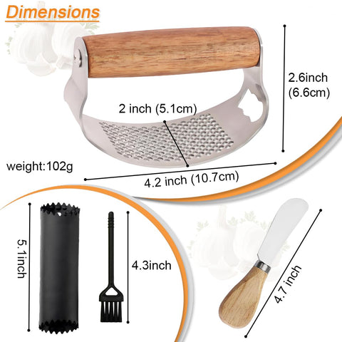 JOMIHONEY garlic press with ergonomic handle for comfortable grip during presses.