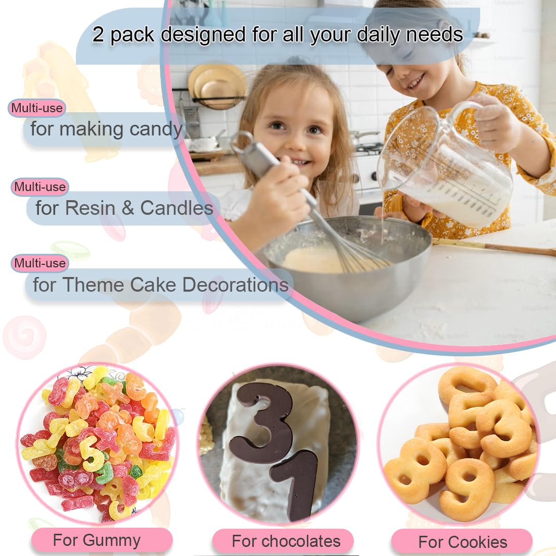 JOMIHONEY non-stick silicone molds for easy release and clean up
