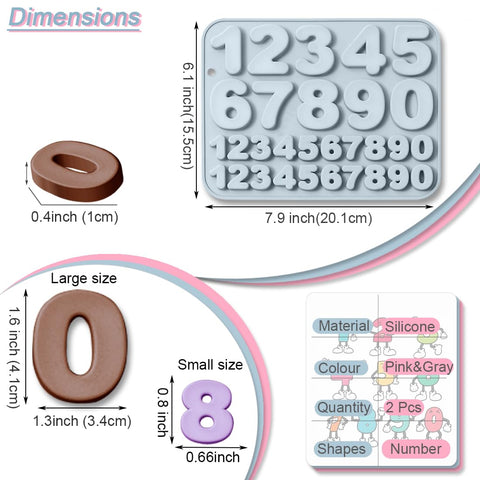 JOMIHONEY 0–9 molds in medium and small sizes for candies