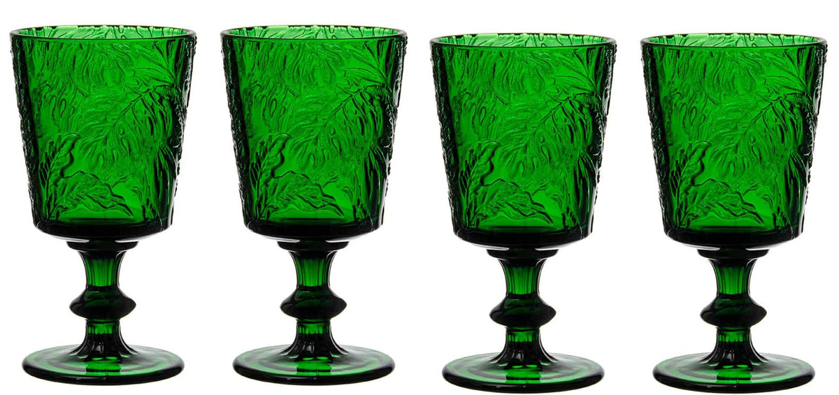 Jomop green stemmed wine glasses set of four for entertaining.