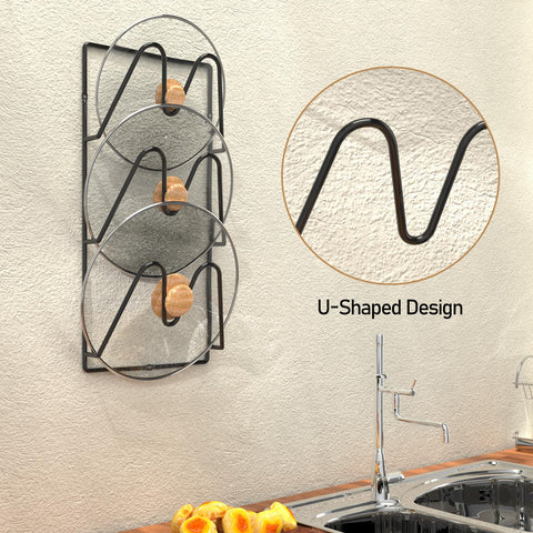 Jomoto two-pack lid organizer fits multiple cabinet spaces for flexible storage.