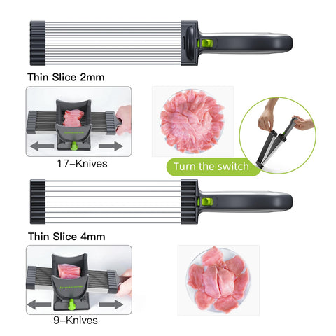 Jonscook fresh meat slicer food-grade container containing sliced meat and juices.