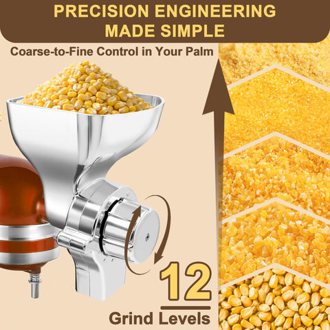 Jooke grain mill grinds non-oily grains like wheat, oats, and corn