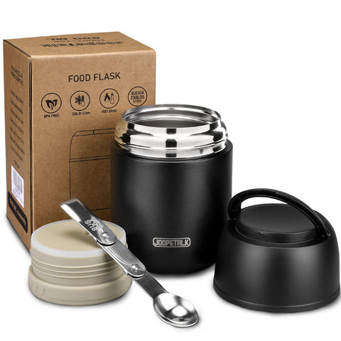 JOOPETALK 17 oz insulated lunch container with handle, ideal for school lunches and portable heat.