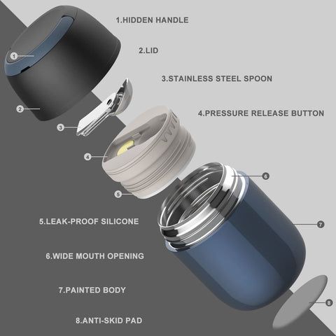 JOOPETALK 17 oz blue lid open shows dual-use lid as a small bowl for meals