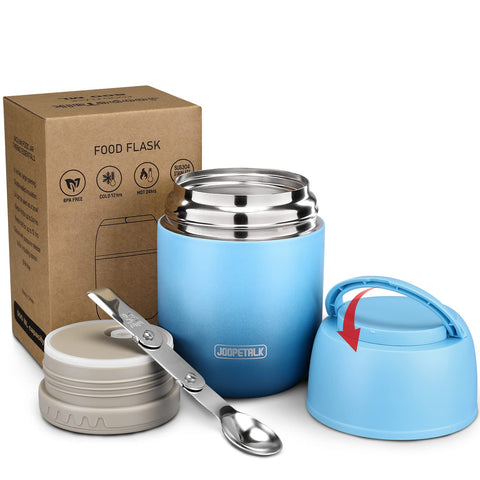 JOOPETALK 17oz insulated lunch jar blue keeps meals hot or cold on the go