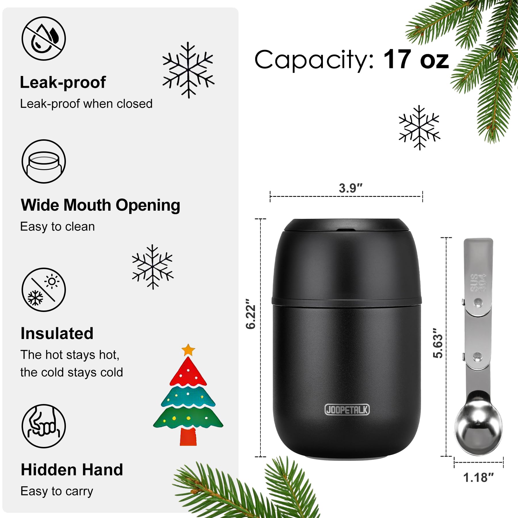 JOOPETALK 18/8 stainless steel construction promises sturdy daily use.