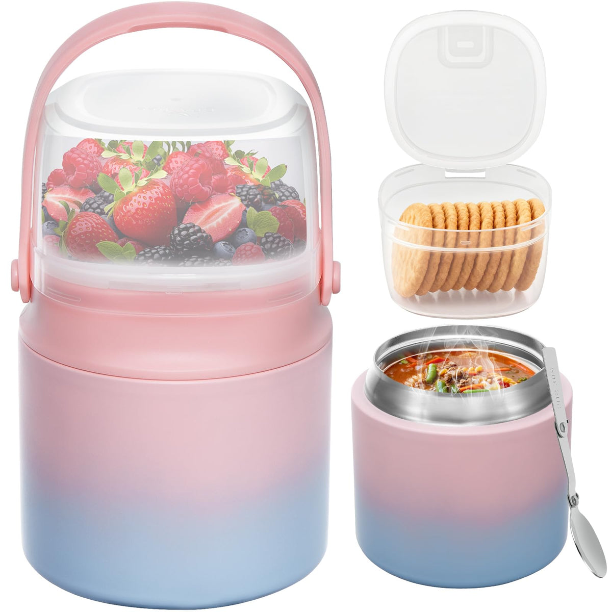 JOOPETALK 2-in-1 soup thermo 14oz keeps hot meals ready on the go.
