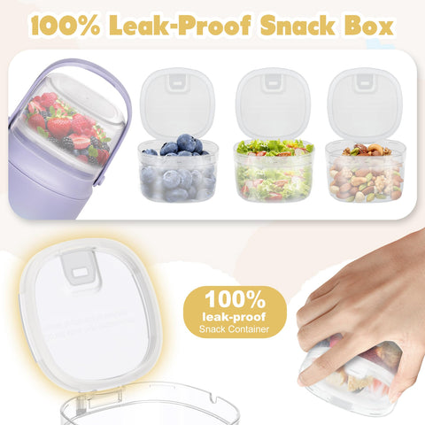 JOOPETALK Compartmentalized snack box helps keep cookies and fruit neatly separated.