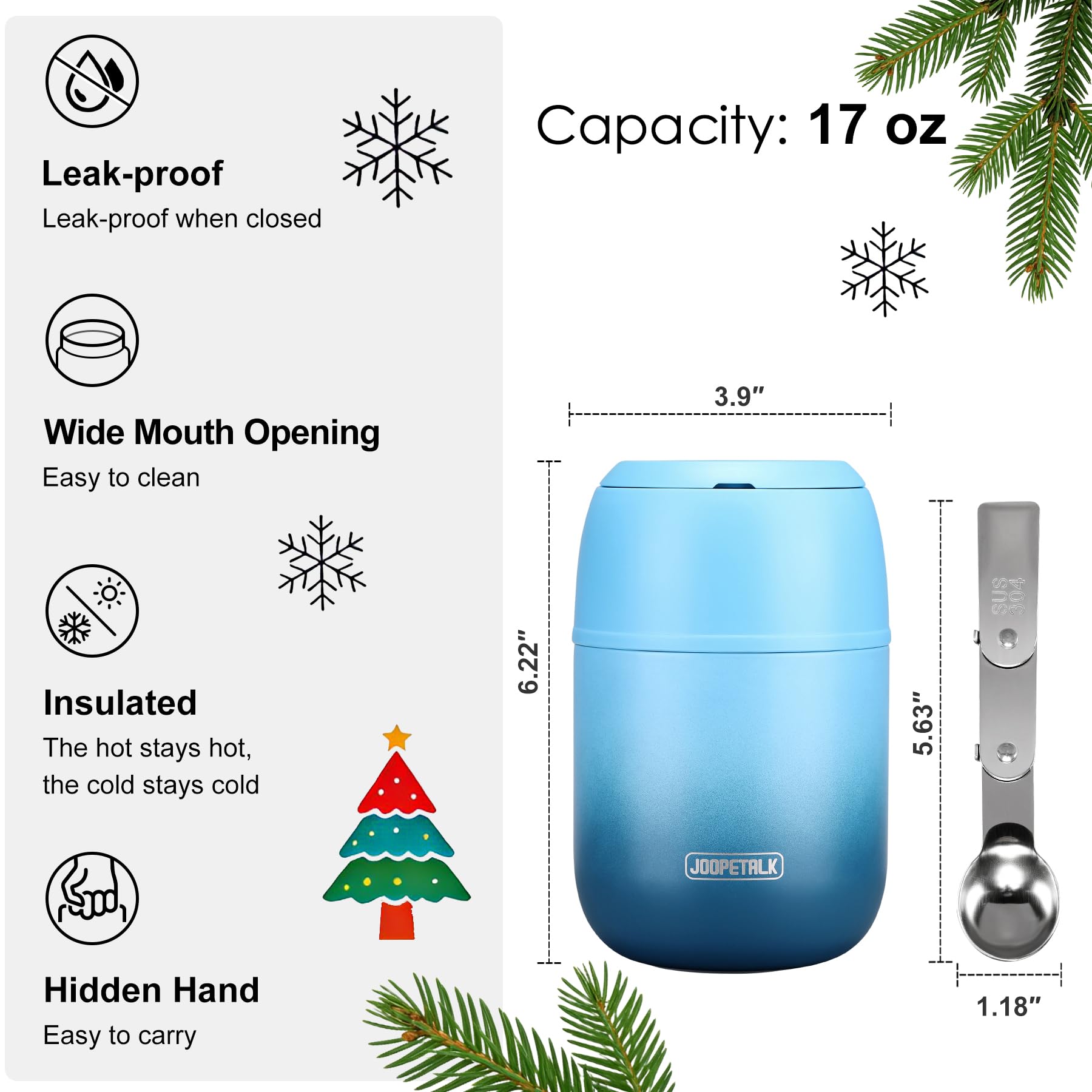 JOOPETALK double-layer stainless steel blue durable insulation for hours