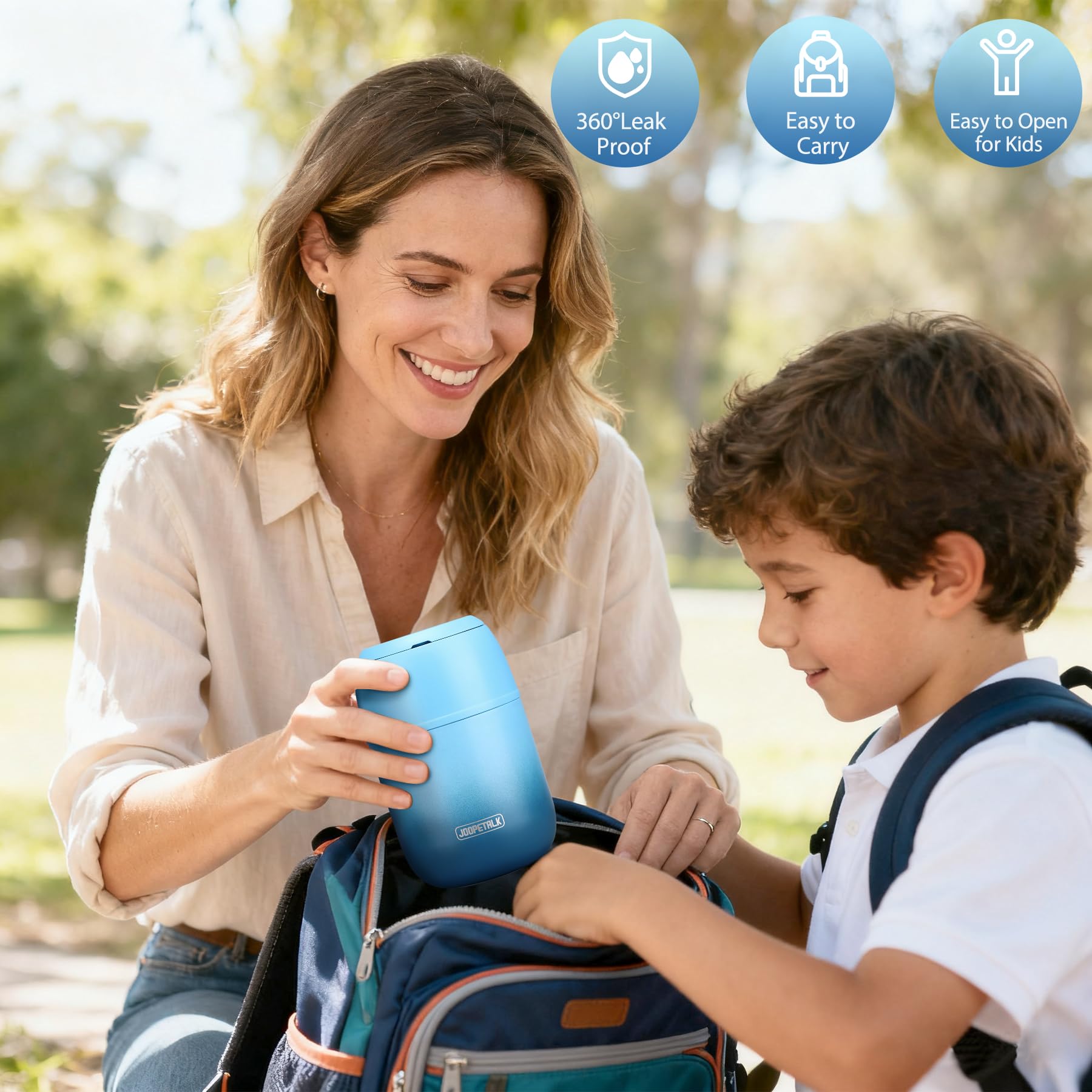 JOOPETALK leak-proof vent lid blue secure transport