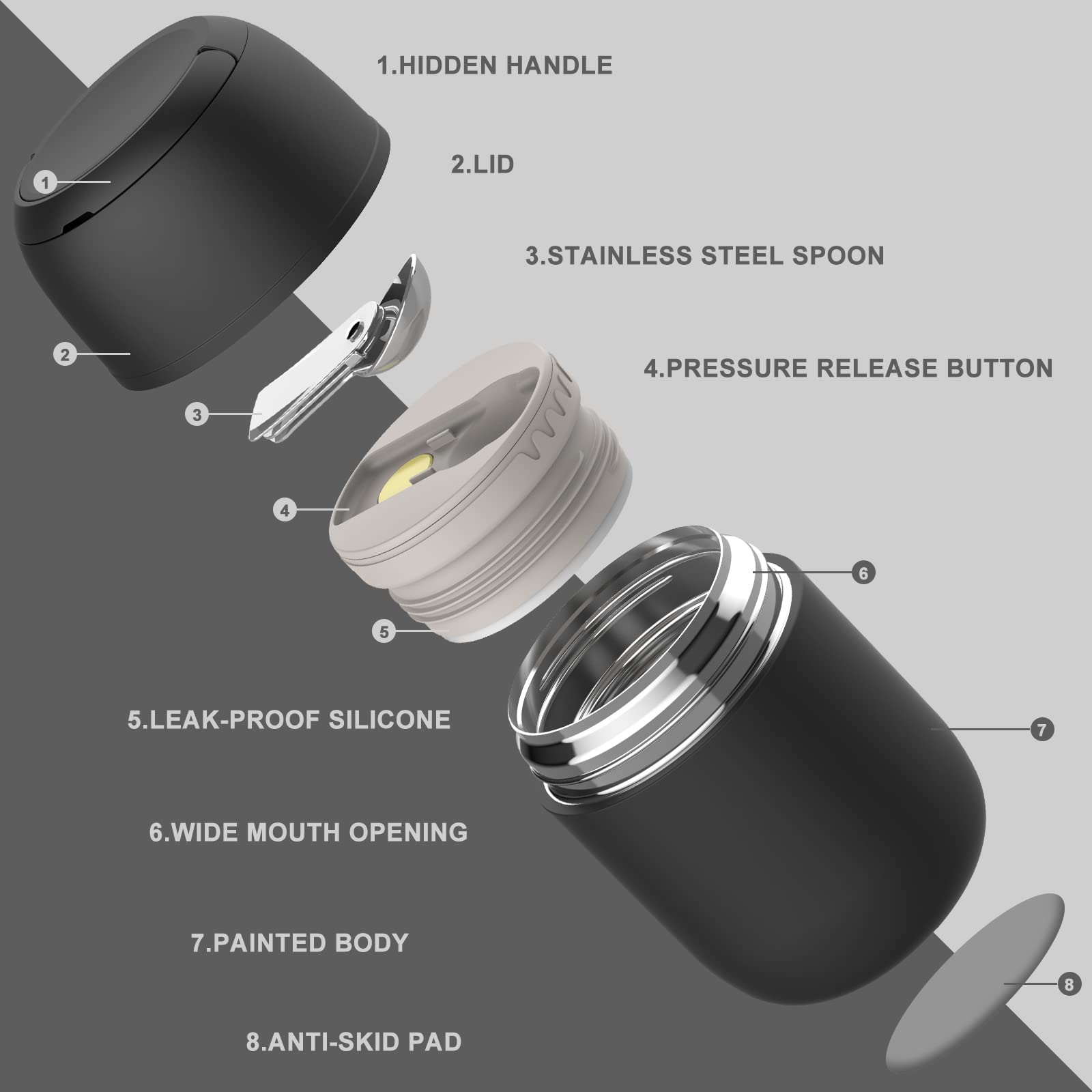 JOOPETALK outer lid doubles as a bowl for convenient meals on the go.