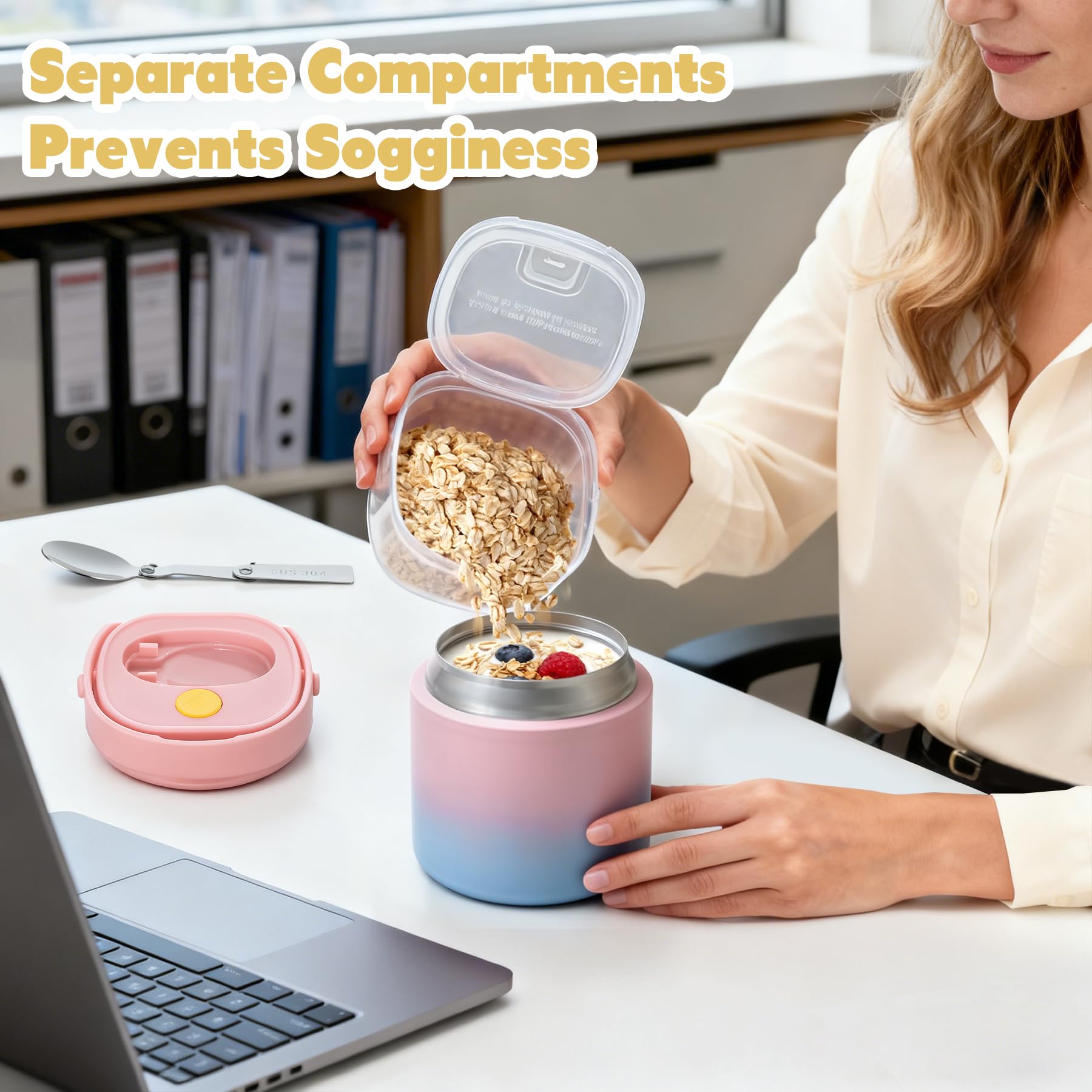 JOOPETALK 6oz snack container for separate snacks and toppings.