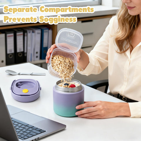 JOOPETALK 6oz snack container highlights a separate snack compartment for freshness.