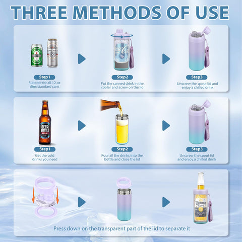 JOOPETALK universal can cooler transforms into a 15 oz insulated water bottle.