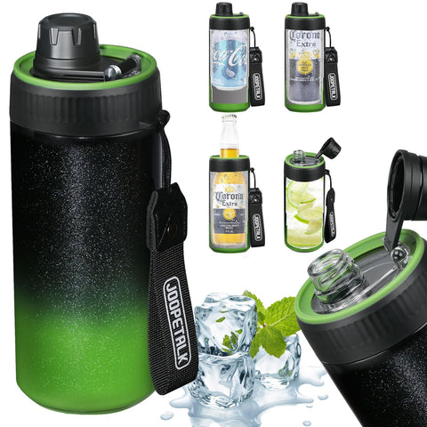 JOOPETALK universal can cooler with lid keeps drinks cold and secure on the go.