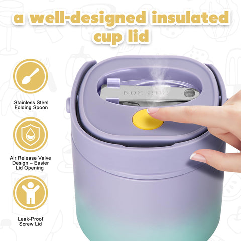 JOOPETALK Wide-mouth opening for easy filling and cleaning of the insulated jar.