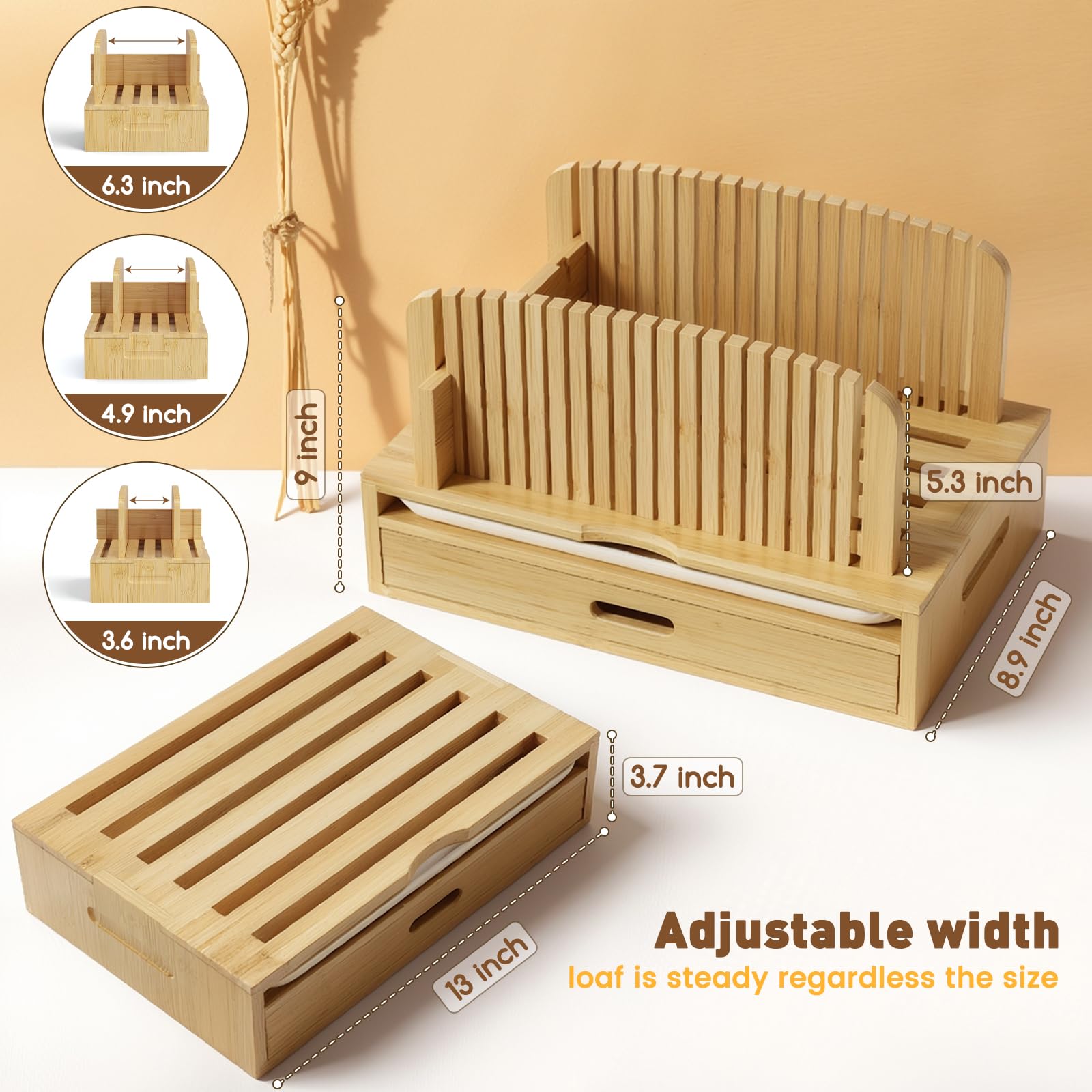Joothlin bread slicer with drawer storage keeps rails organized.