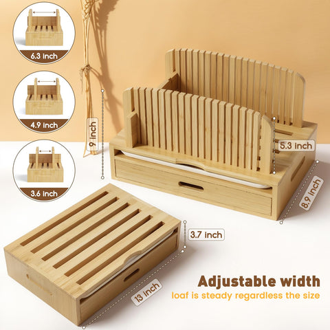 Joothlin bread slicer with drawer storage keeps rails organized.