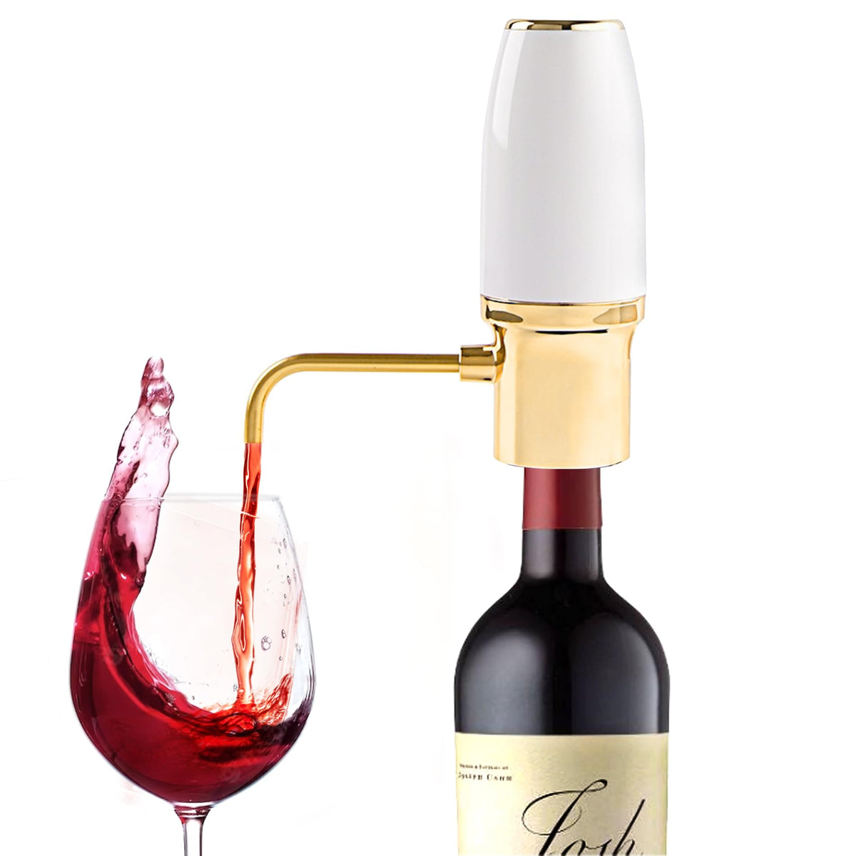 JOQINEER electric wine aerator with USB fast charging delivering quicker, richer aroma to your pour.