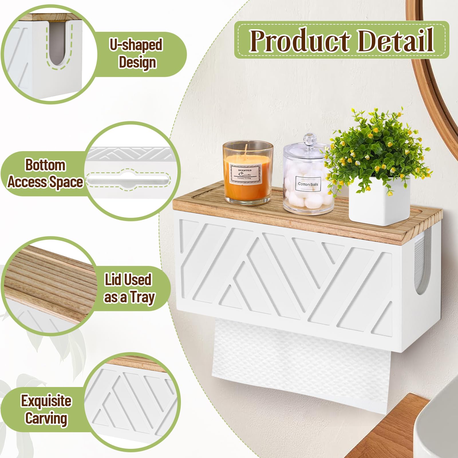 Jorkol carved brown lid adds decorative detail and farmhouse flair.