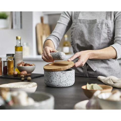 Joseph Joseph Dash lid used as a small chopping surface for prep.