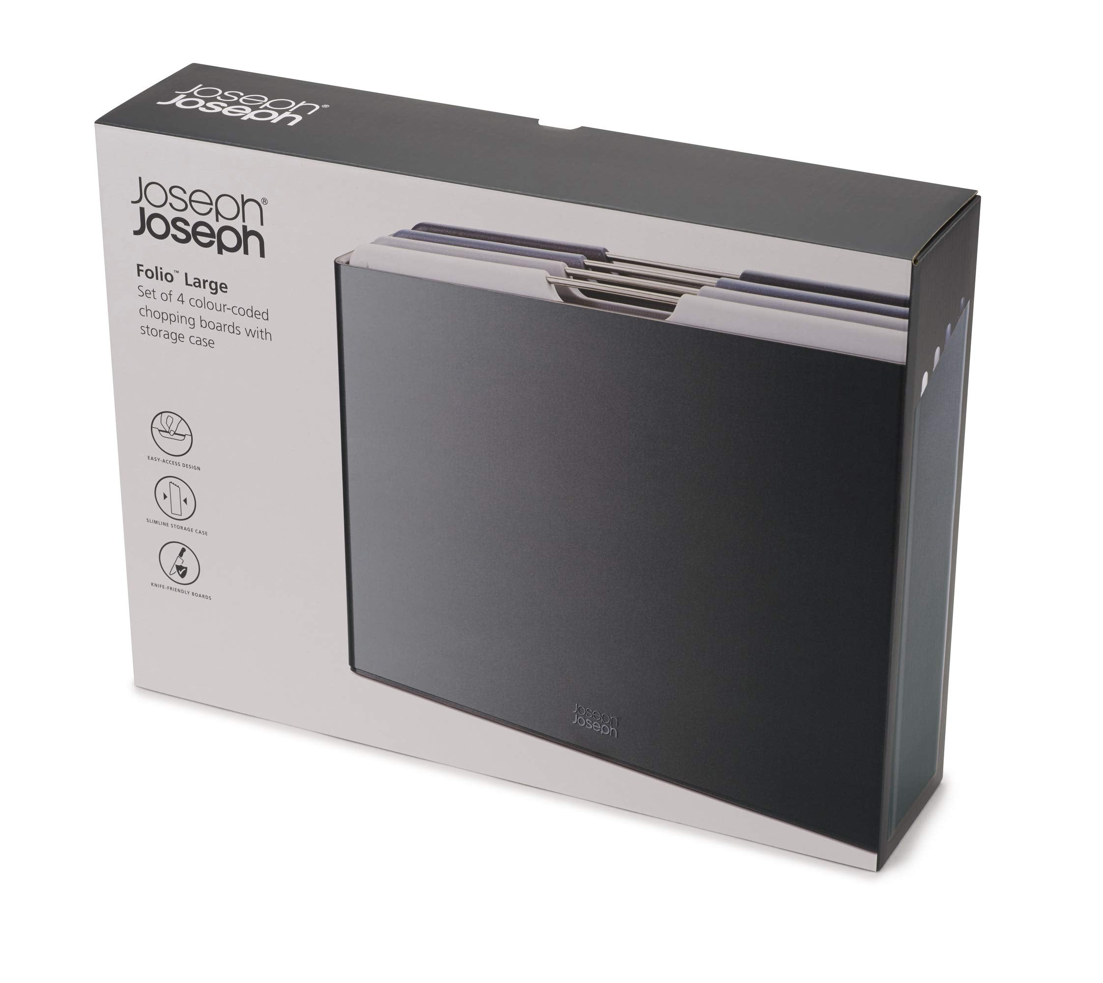 Joseph Joseph Folio tiered boards design helps quick selection during cooking.