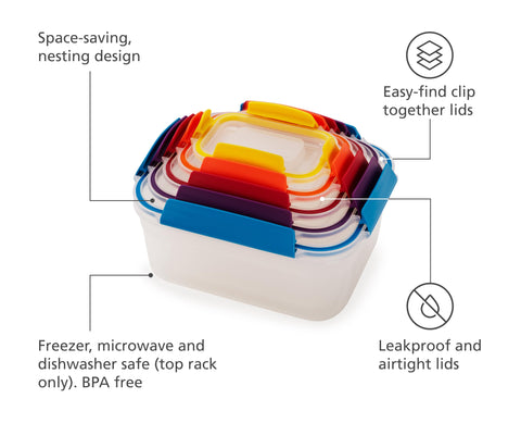 Joseph Joseph Nest Lock 37oz container ideal for meal prep and fridge storage.