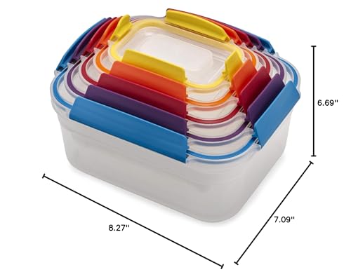Joseph Joseph Nest Lock color-coded system speeds container choice and organization.