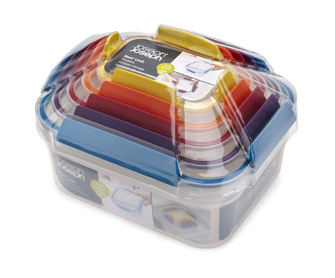 Joseph Joseph Nest Lock containers are freezer and microwave safe for flexible use.