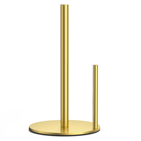 Josmimic paper towel holder with stainless gold base adds sturdy elegance to any kitchen.