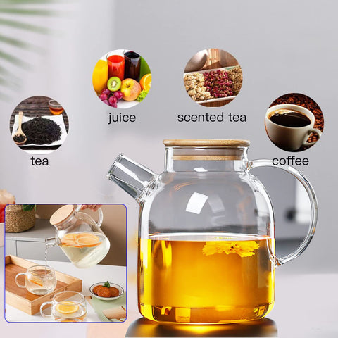 JOUALY glass teapot for fruit tea and fragrant blends