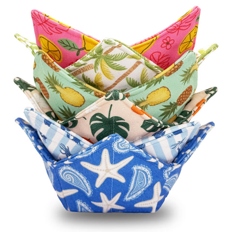 JounLoin bowl cozy set6 pattern collection shields hands during microwave reheating.