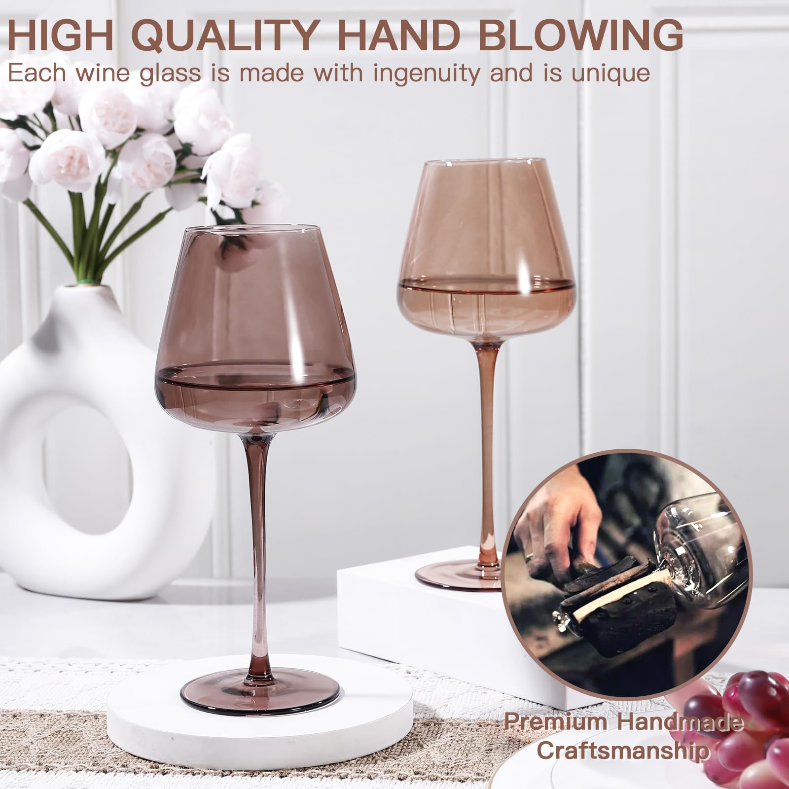 JOVGANK hand-blown crystal wine glass with unique craft for special occasions