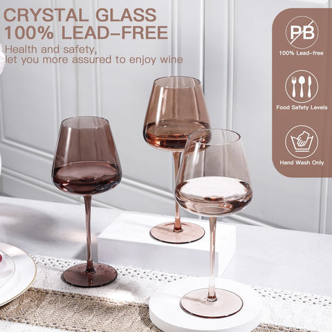 JOVGANK long-stem brown wine glass preserves temperature during tasting