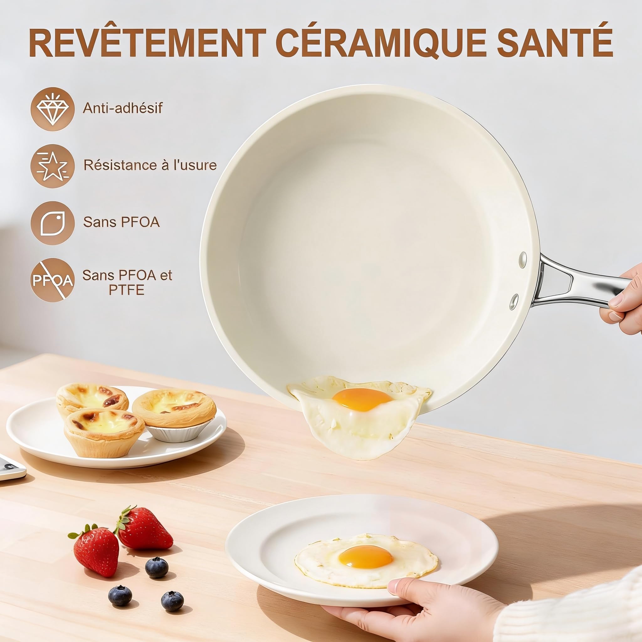 Jovire induction-ready ceramic pan base for fast, even heating