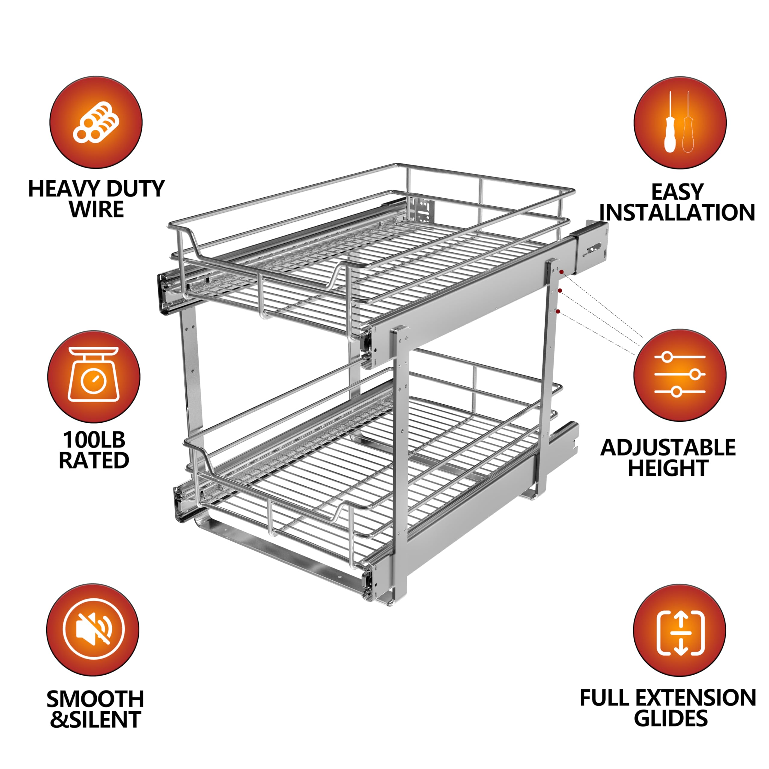 JOWBOOW full-extension ball-bearing system provides smooth operation