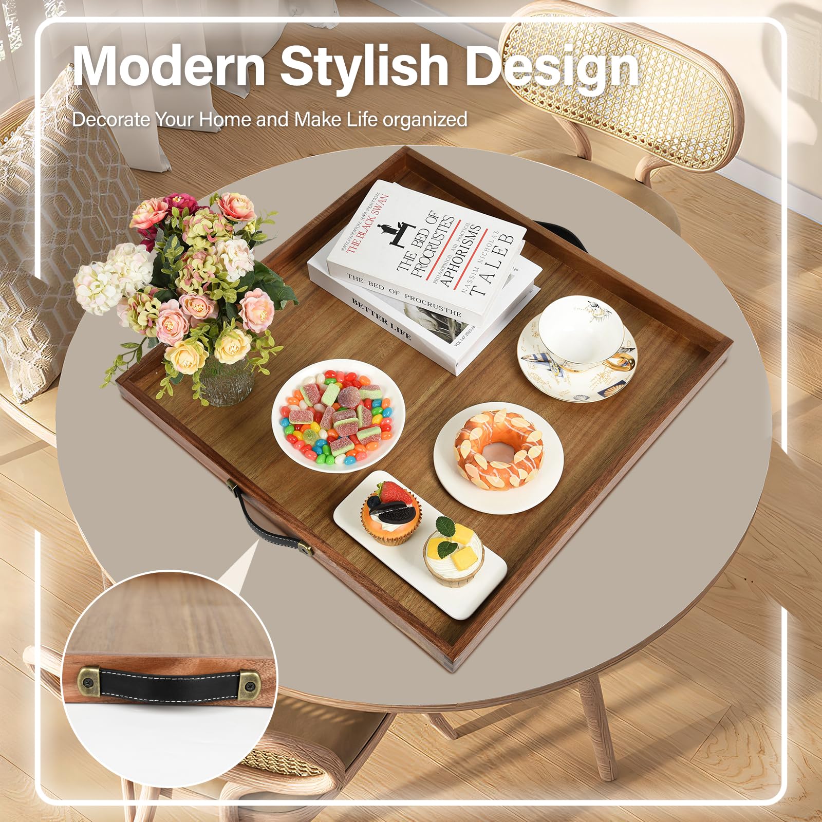 Joy&Grace natural wood grain makes each piece unique and inviting.