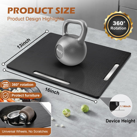 Joy&Grace bamboo coffee maker slider highlights natural grain and sturdy support.