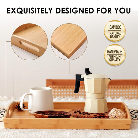 Joy&Grace bamboo tray used for bed breakfast setup