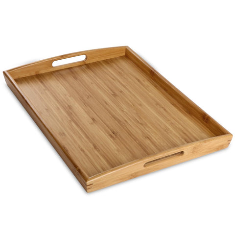 Joy&Grace bamboo serving tray with handles, ideal for easy meals and drinks