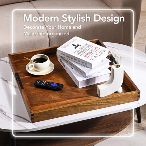 Joy&Grace coffee table display using the tray as a decorative organizer